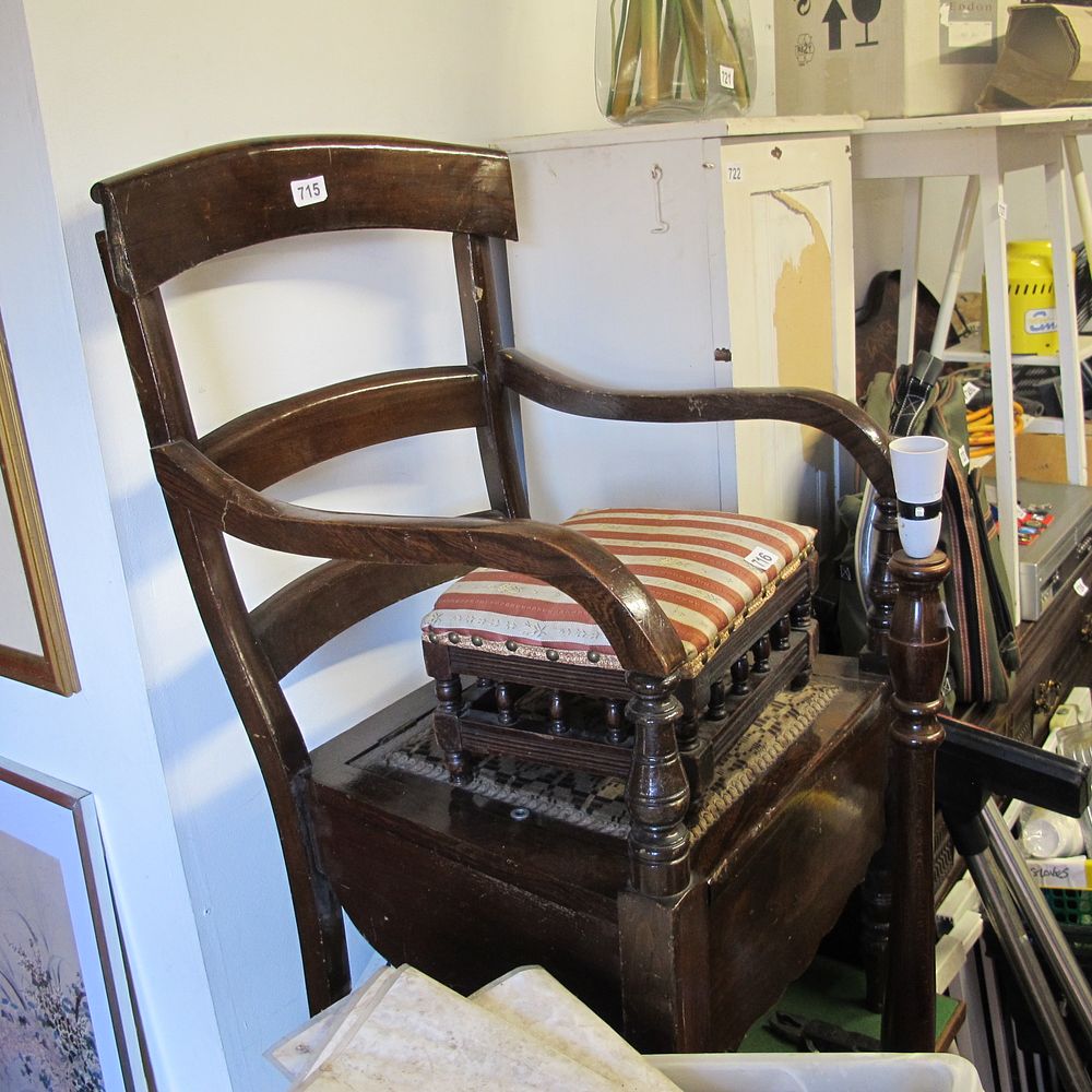 Lot 715: Antique commode chair