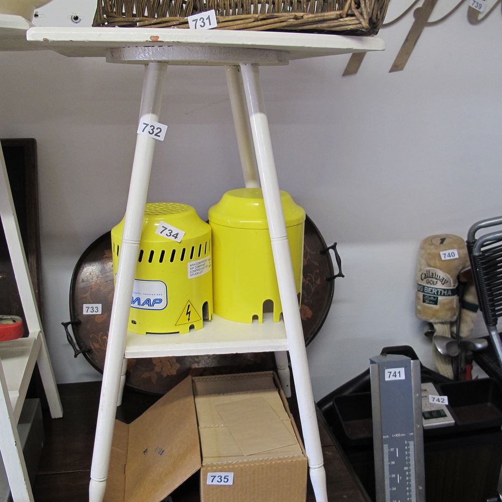 Lot 732: White painted plant stand