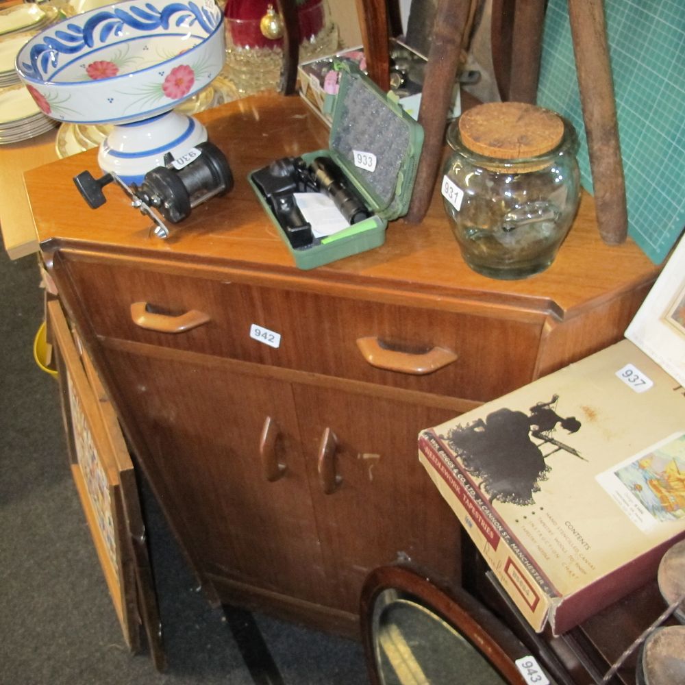 Lot 942: mid century modern corner cabinet