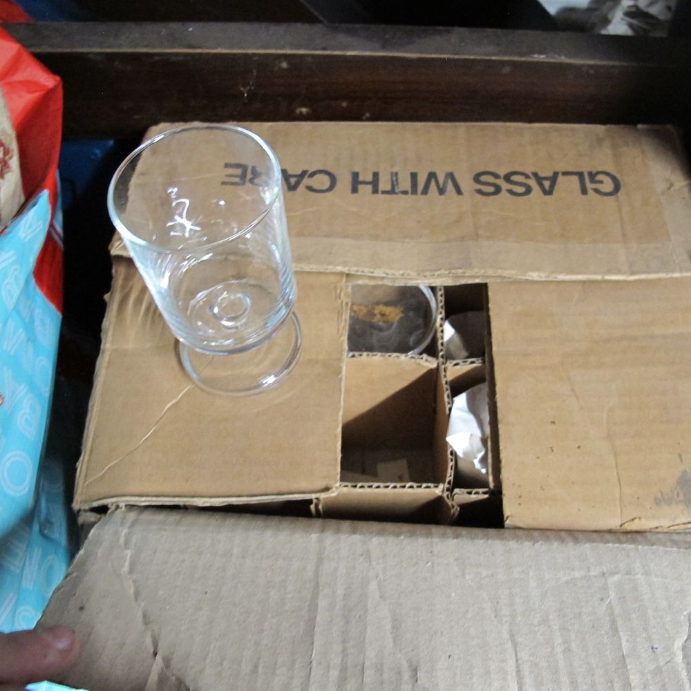Lot 946: box of new glasses