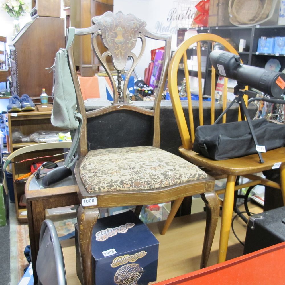 Lot 1009: antique inlaid chair