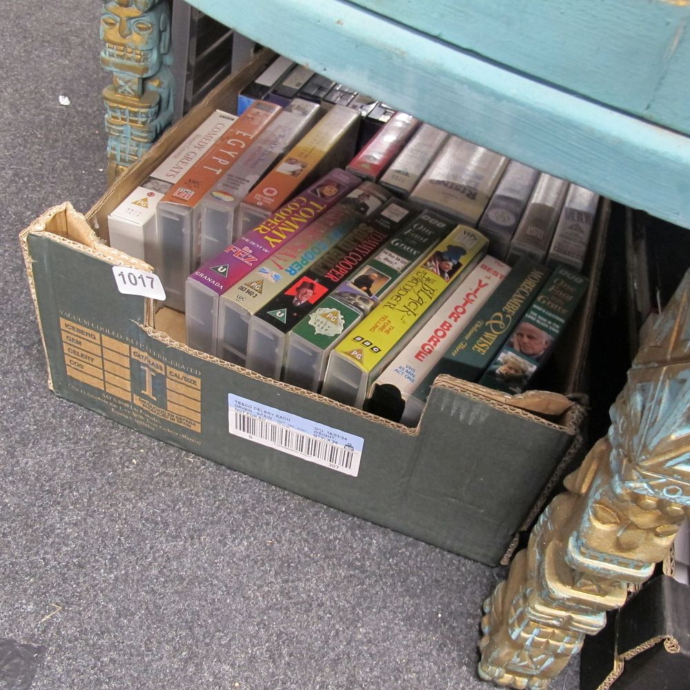 Lot 1017: box of vhs tapes