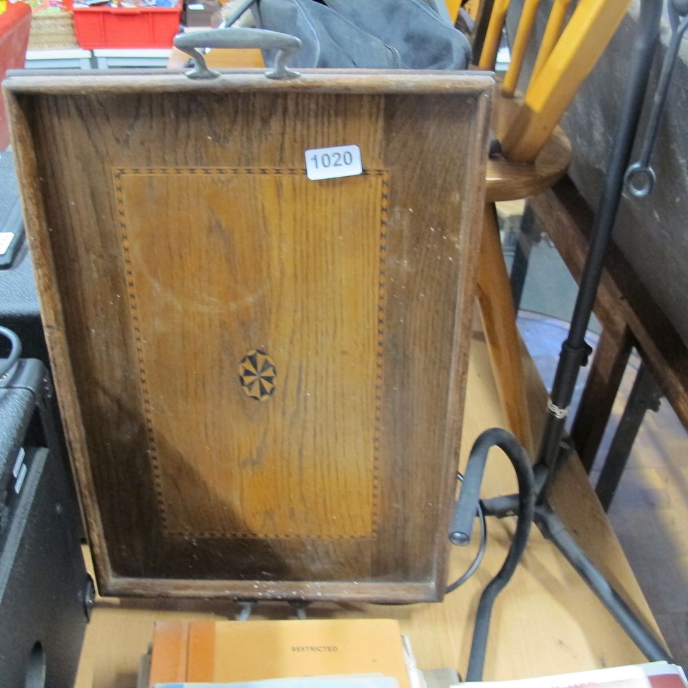 Lot 1020: marquetry inlaid tray