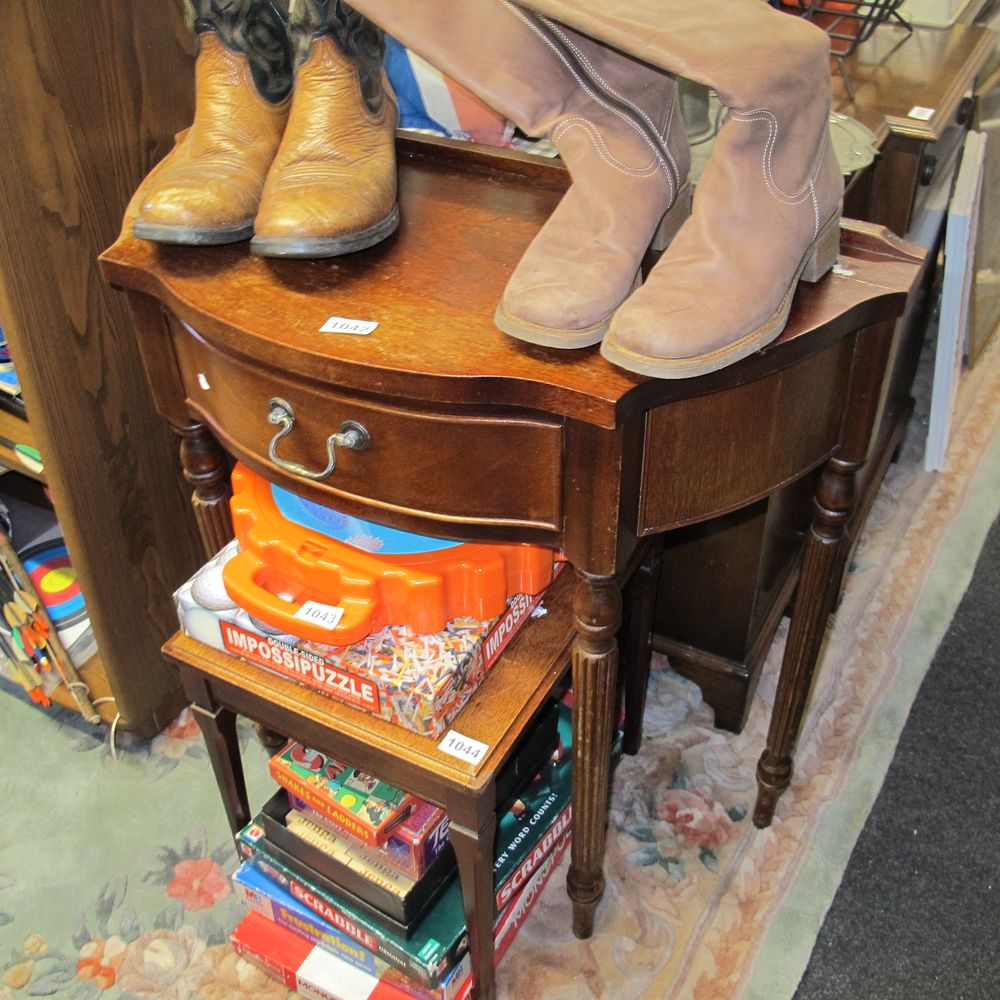 Lot 1042: A small demilune hall table
