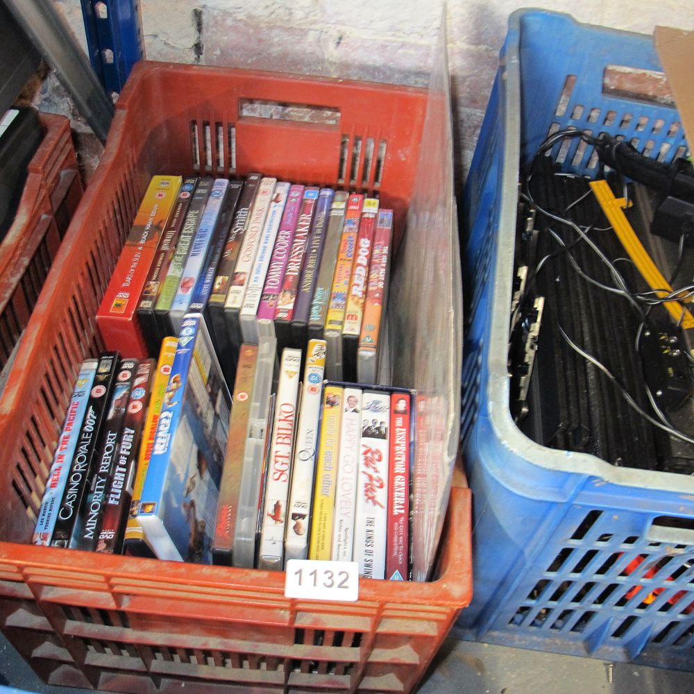 Lot 1132: tub of dvds
