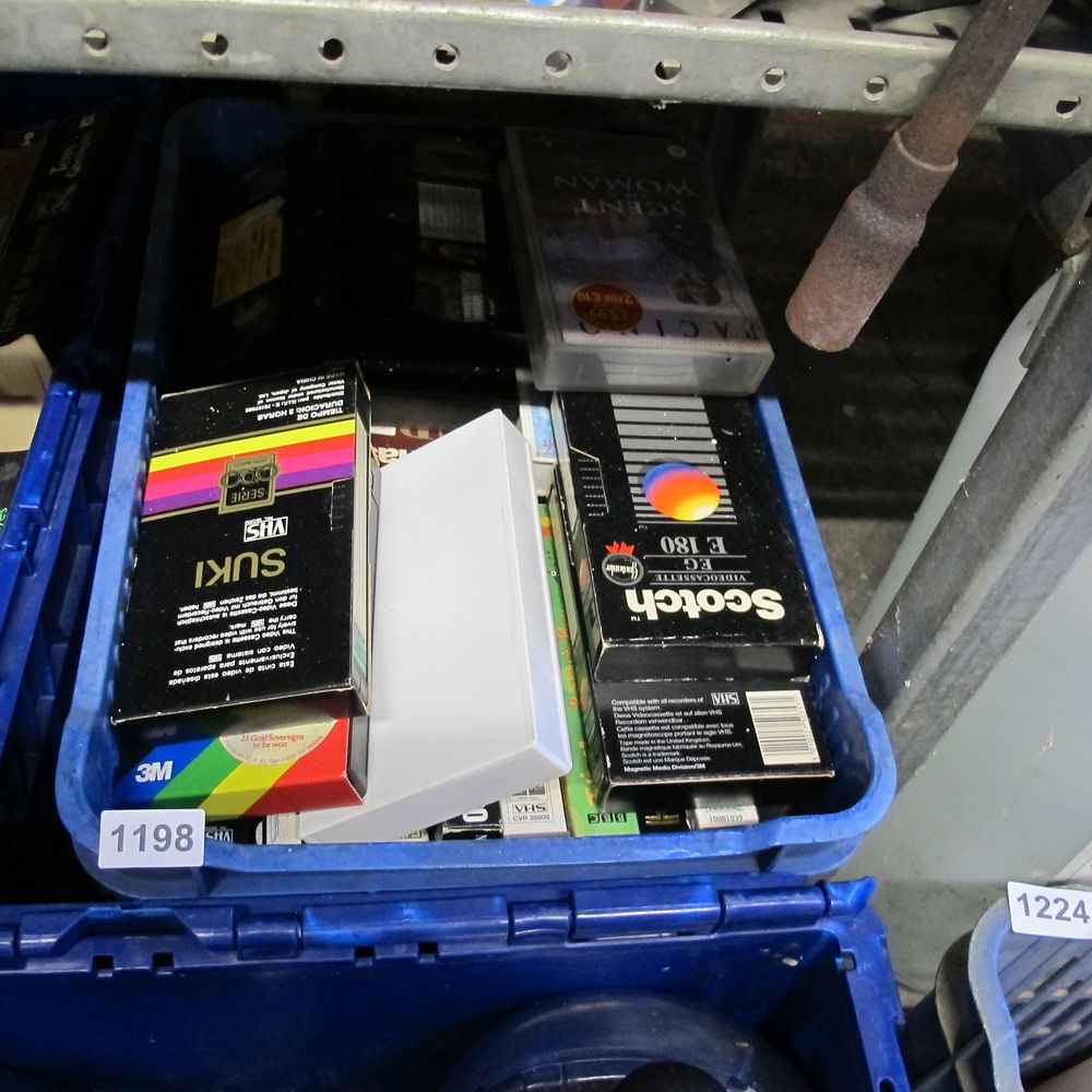 Lot 1198: box of vhs tapes