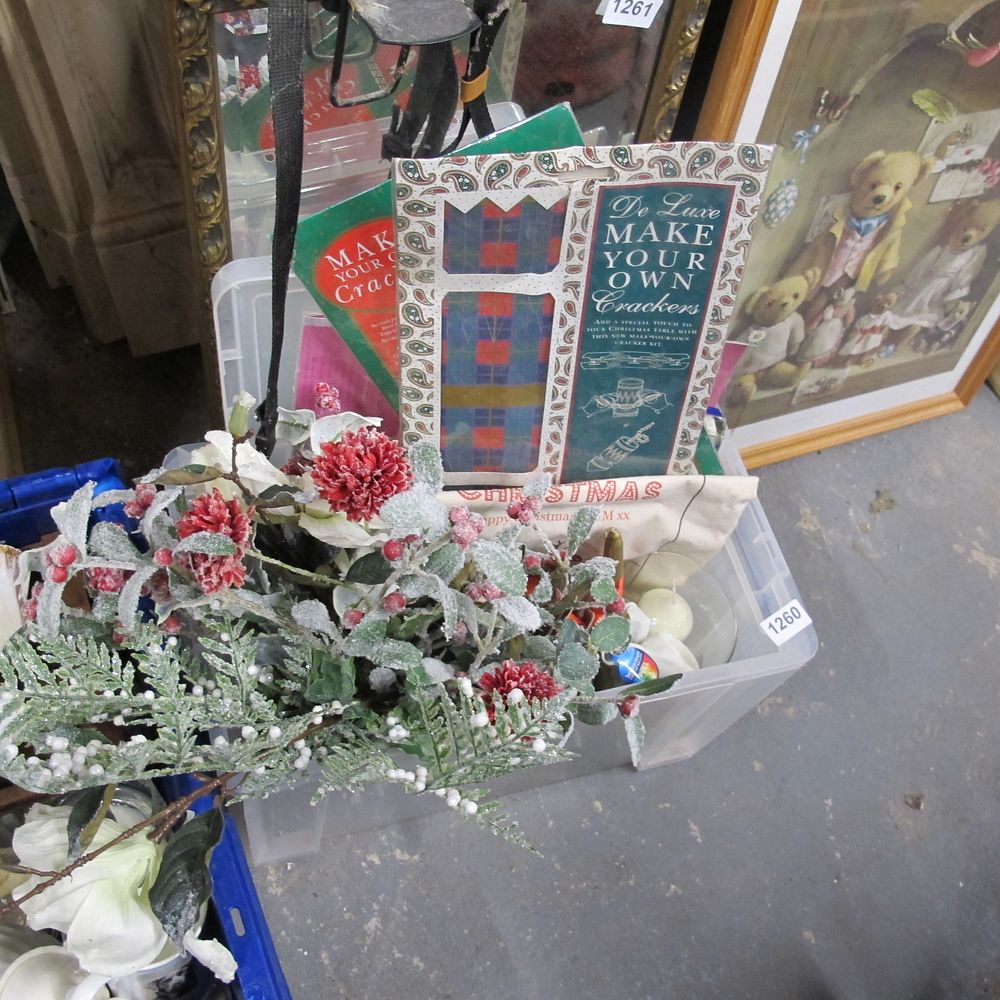 Lot 1260: Christmas items, candles, cracker making kits etc