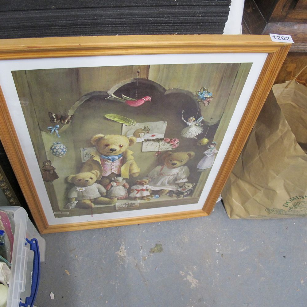 Lot 1262: framed teddy picture