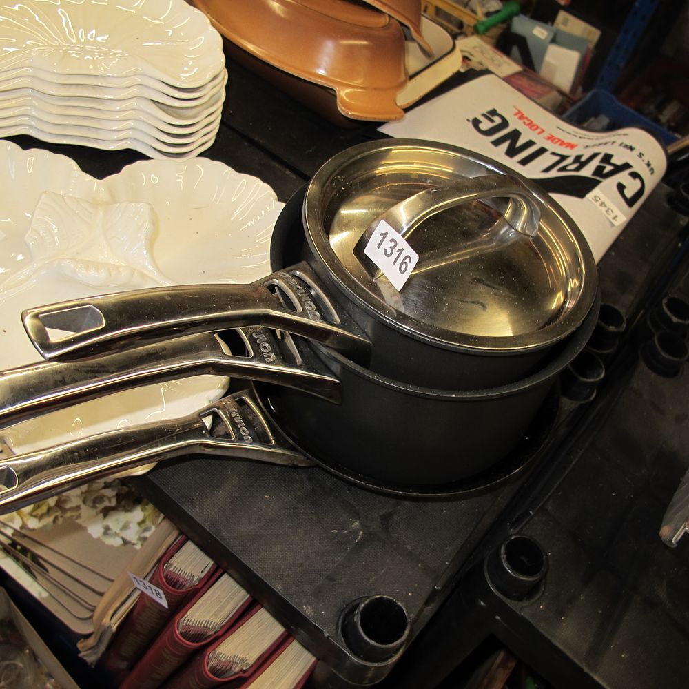Lot 1316: pots and pans