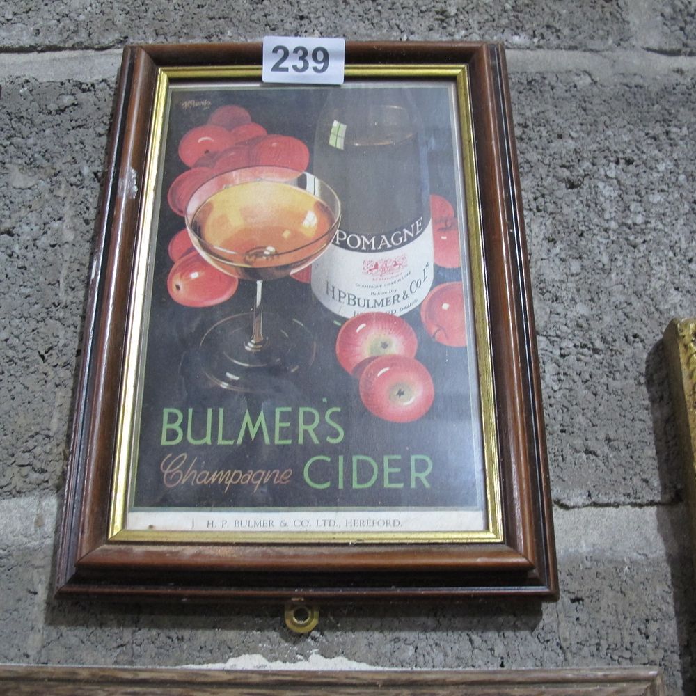Lot 239: Framed advertising picture for Bulmers Cider