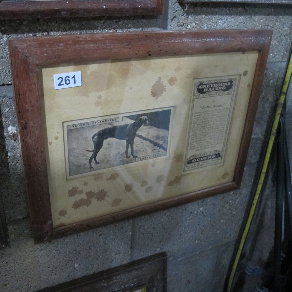 Lot 261: Framed and glazed Ogdens cigarette cards advertising picture