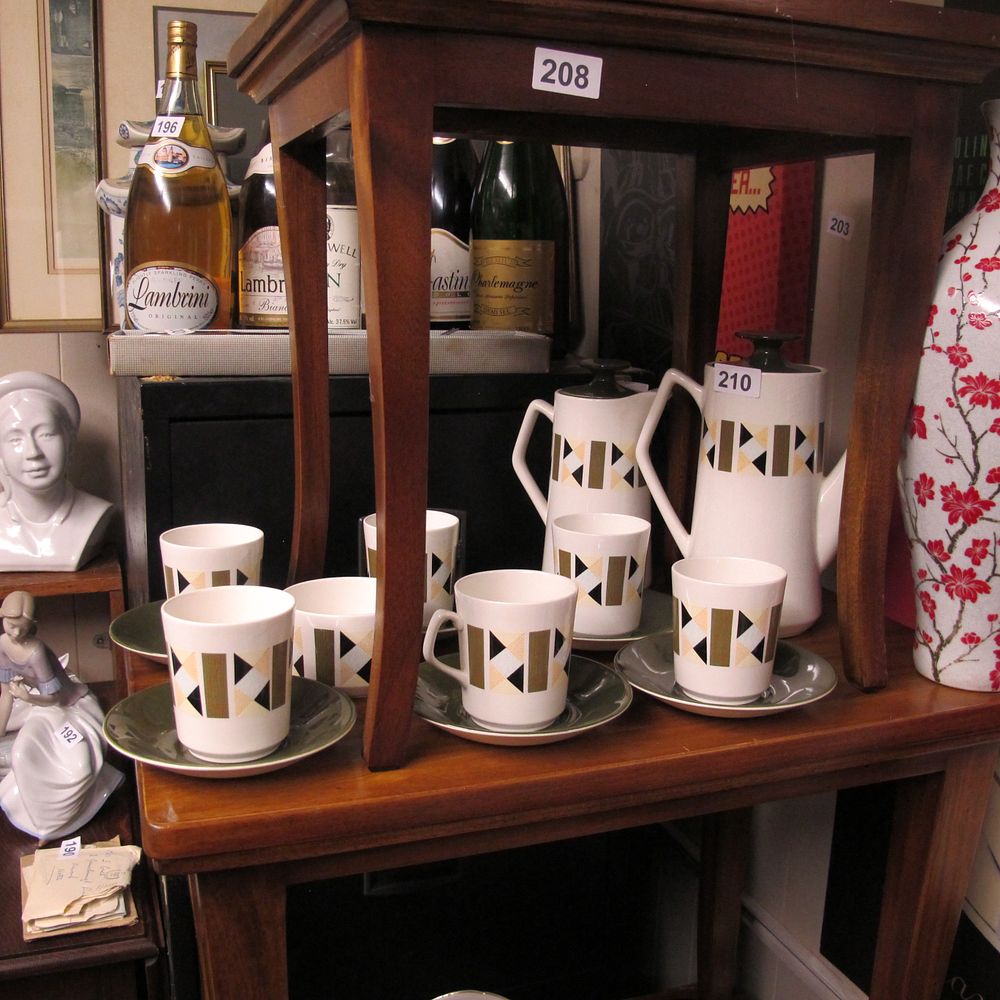 Lot 210: beswick mid century coffee set