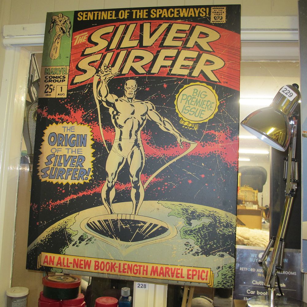 Lot 228: Silver Surfer wall art