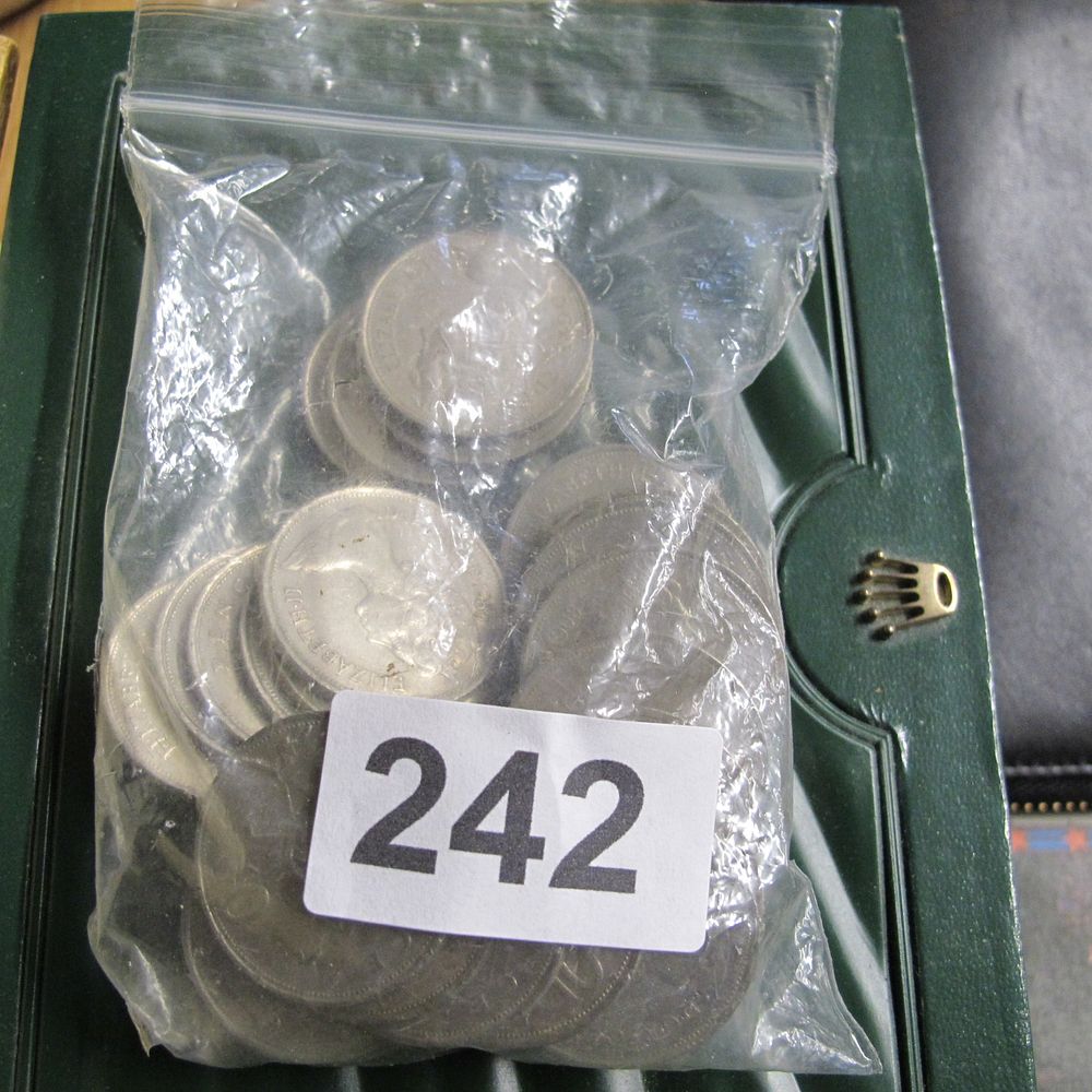 Lot 242: bag of coins