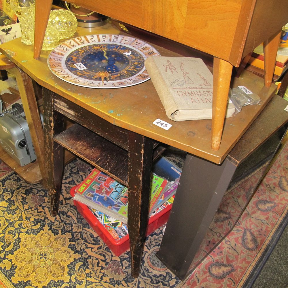Lot 245: vintage copper topped pub table