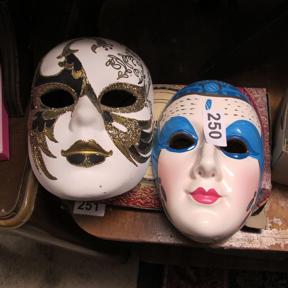Lot 250: 2 Venetian masks