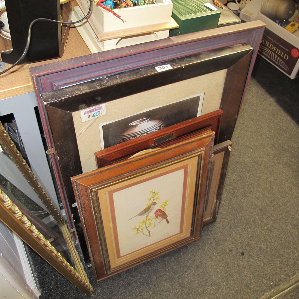 Lot 301: framed and glazed pictures
