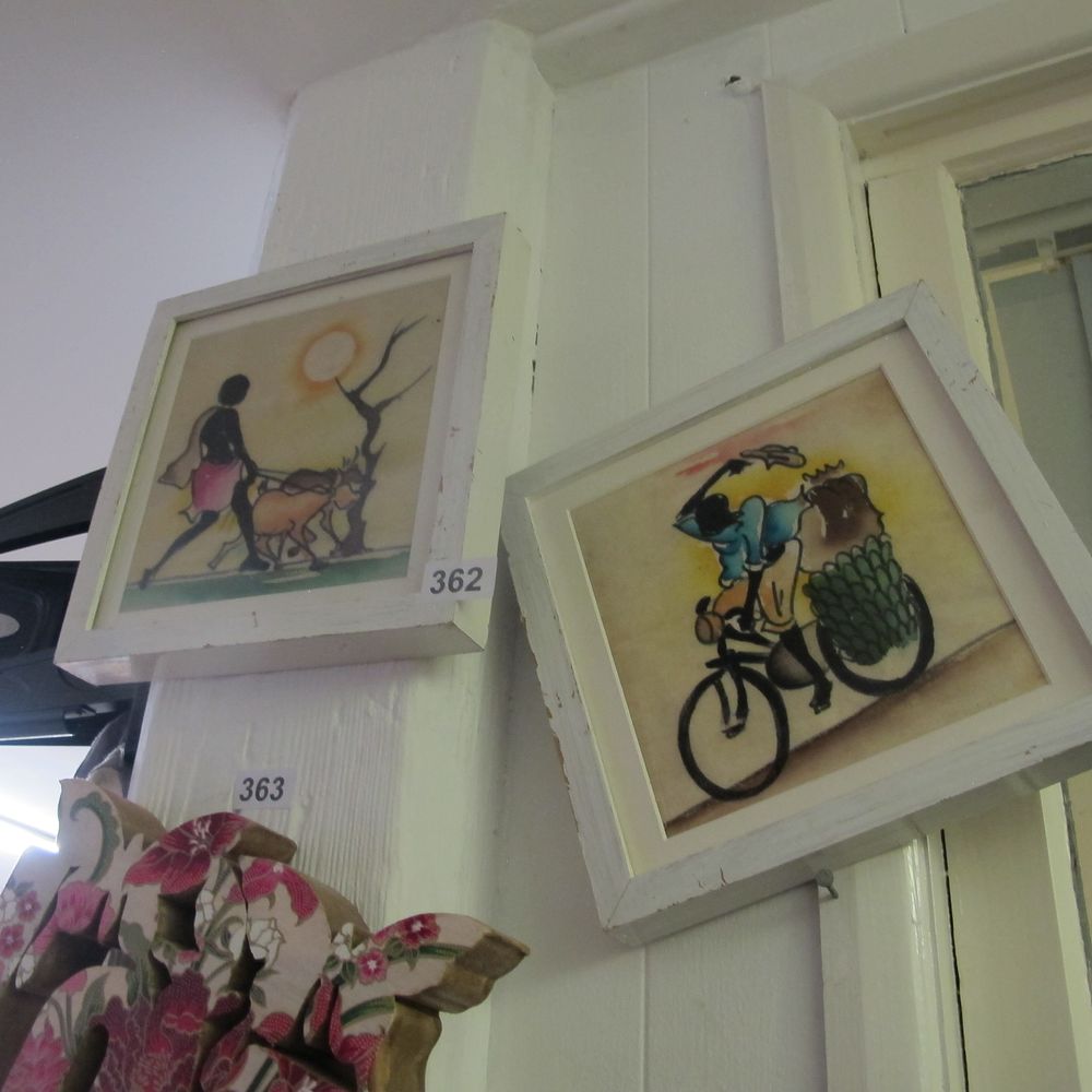 Lot 362: 2 framed African art works