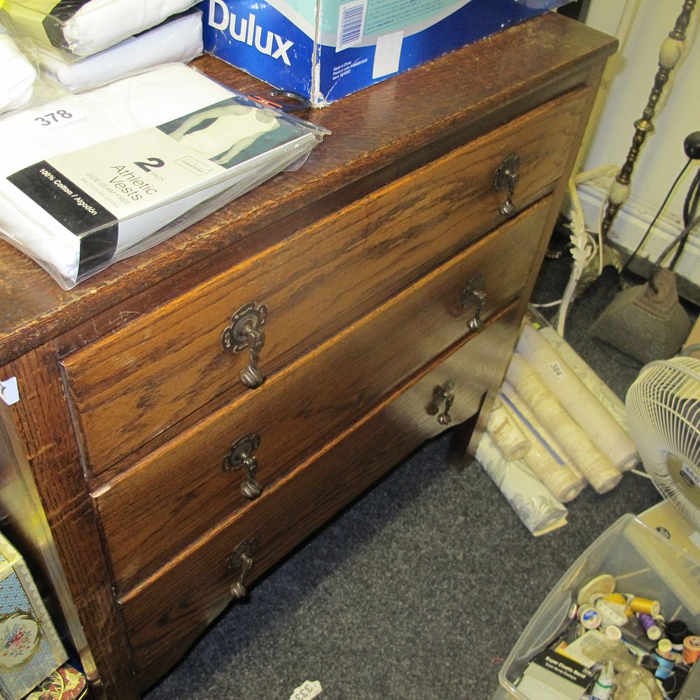 Lot 377: vintage chest of drawers