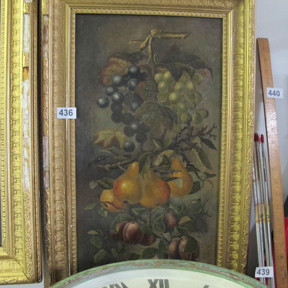 Lot 436: gilt framed still life oil painting by E...