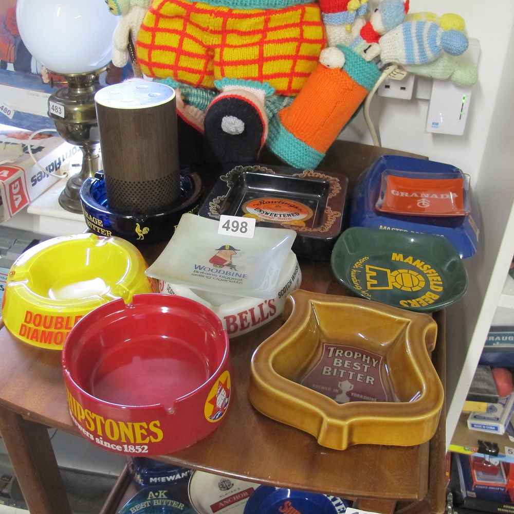 Lot 498: asst of brewery themed ash trays