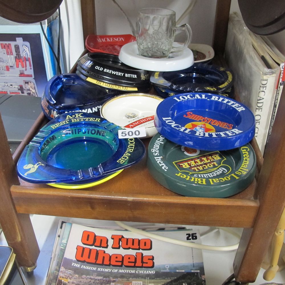Lot 500: box of pub ashtrays