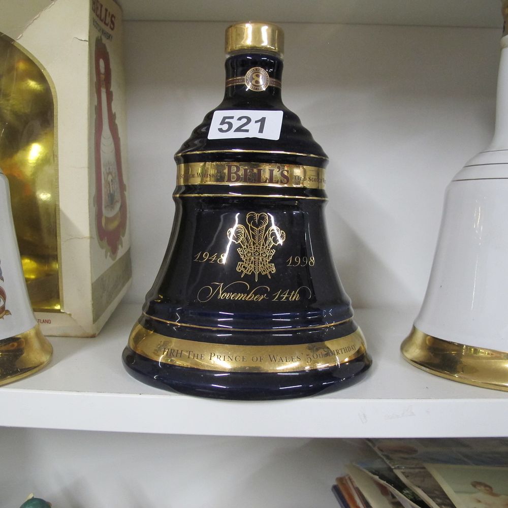 Lot 521: Prince of Wales 50th birthday Wade whisky decanter