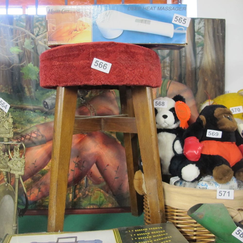 Lot 566: vintage upholstered stool