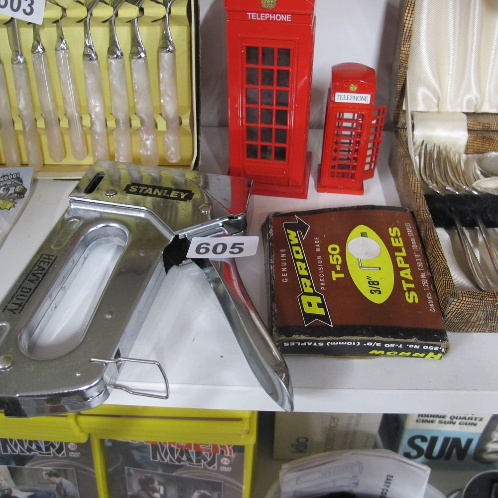 Lot 605: staple gun and staples