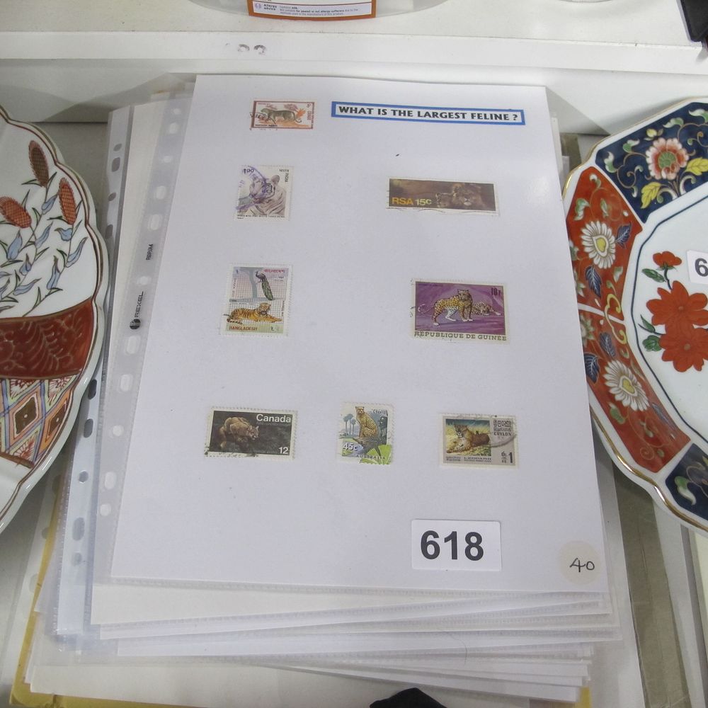 Lot 618: Pub quiz questions with stamps