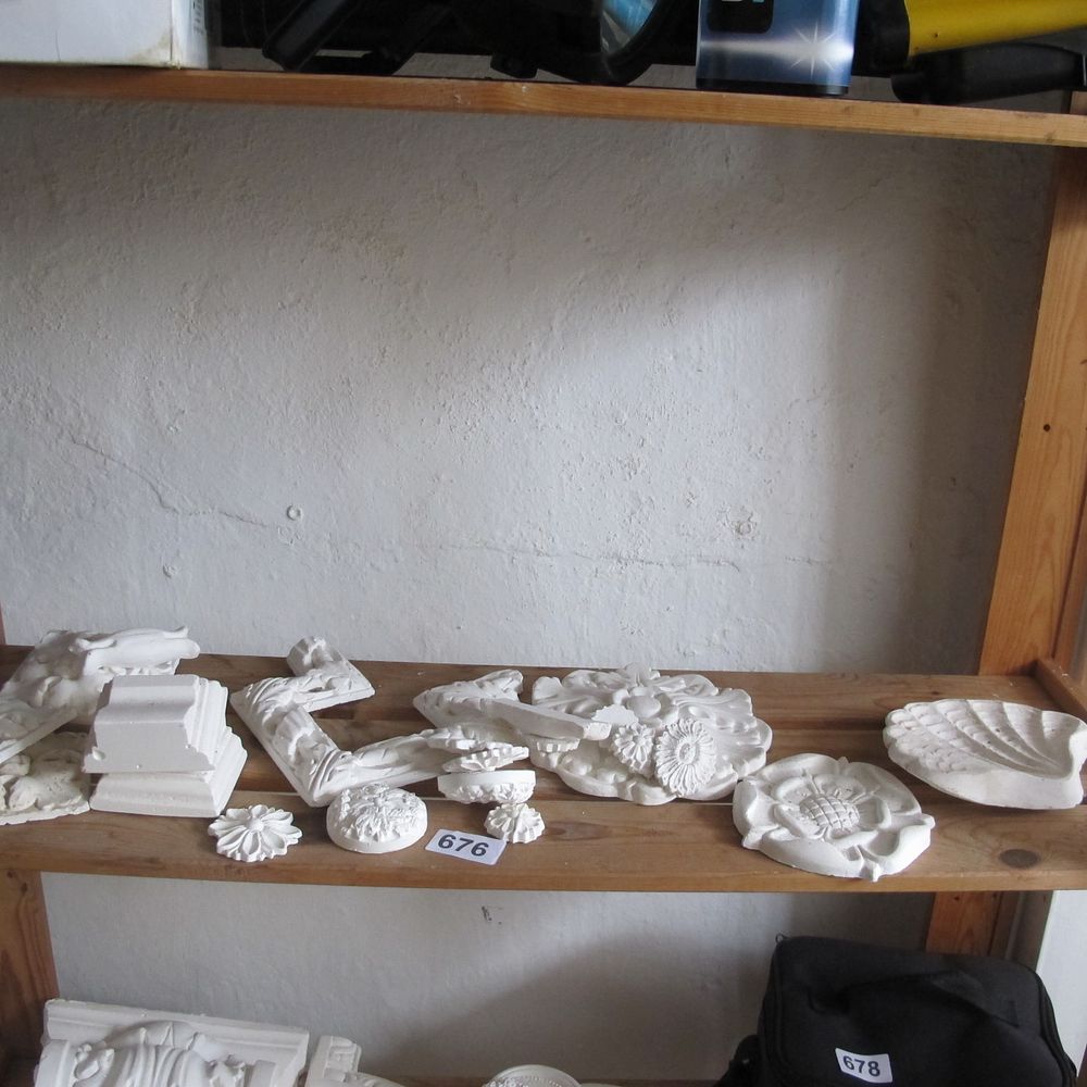 Lot 676: various plaster mouldings