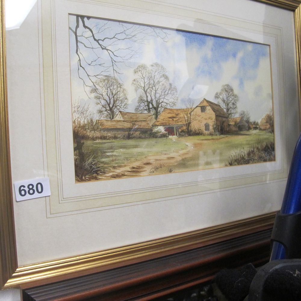 Lot 680: framed and glazed picture