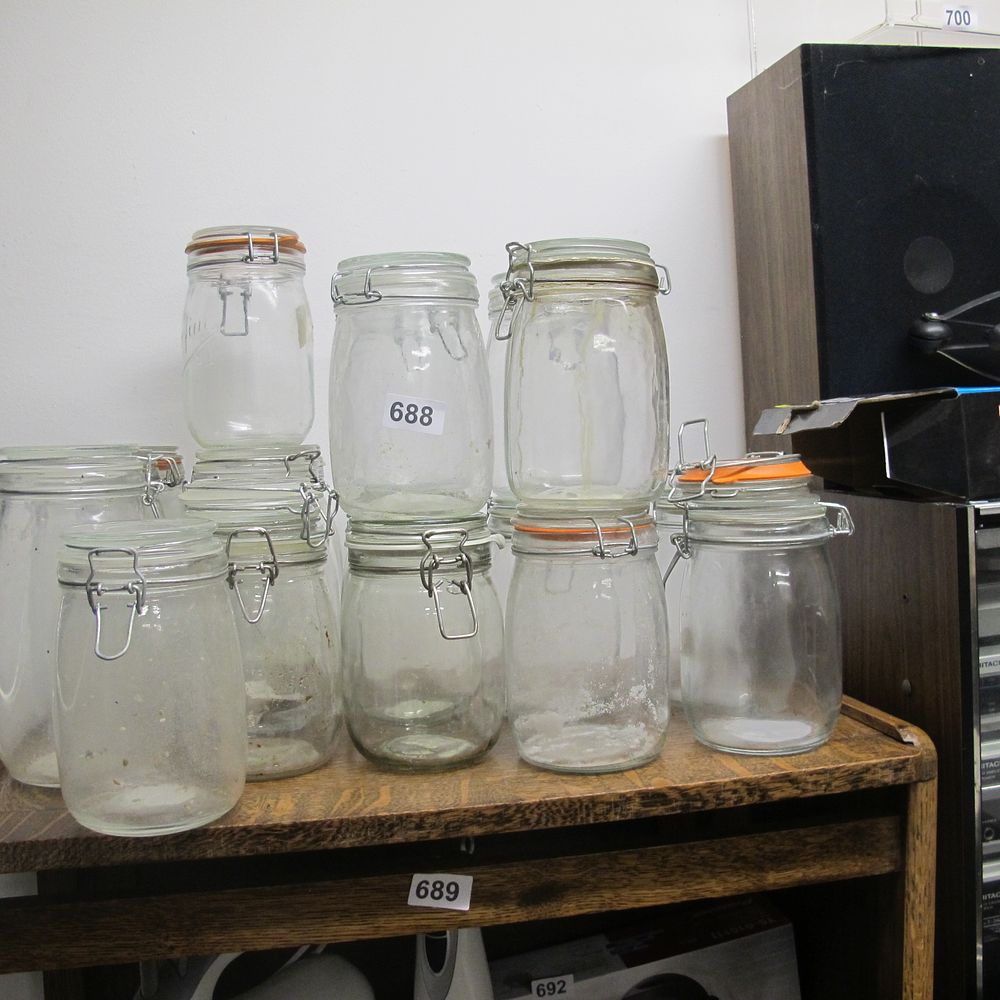 Lot 688: qty of air tight storage jars