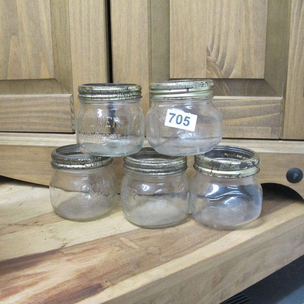 Lot 705: 6 antique kilner jars