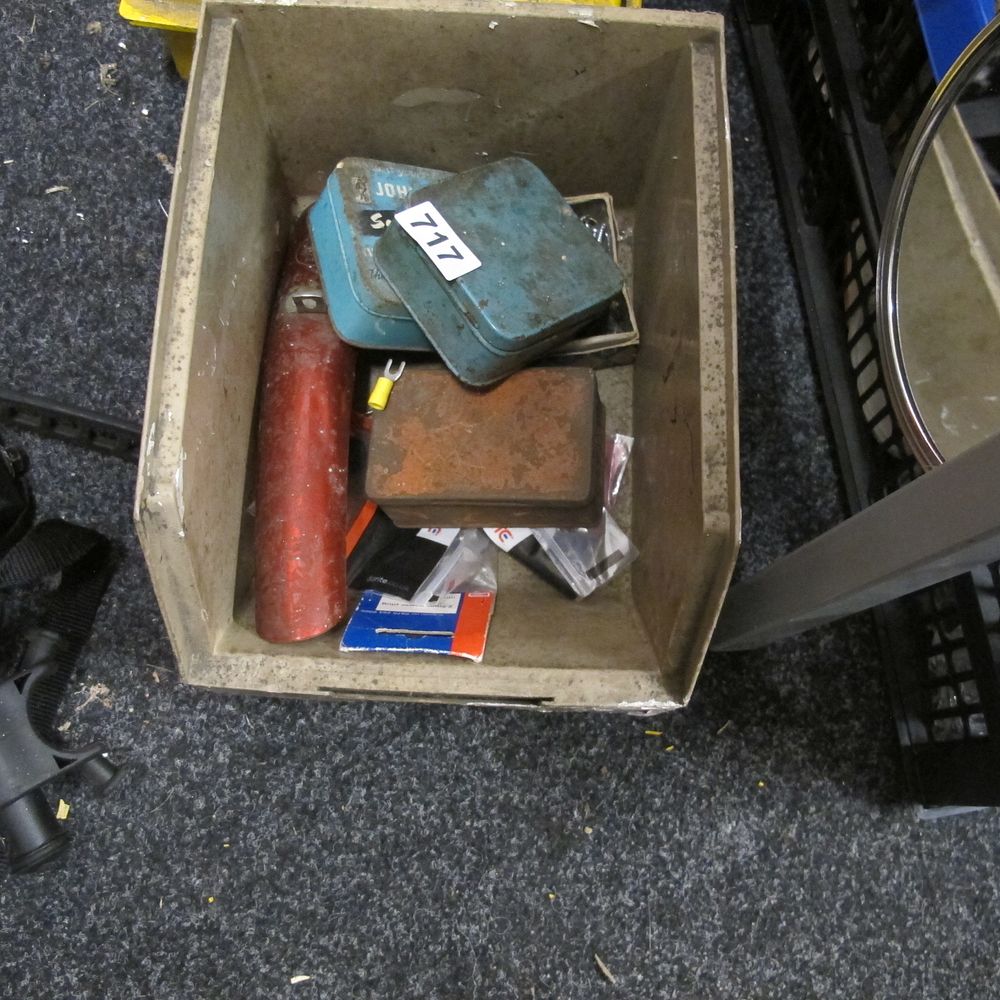 Lot 717: misc tins of screws and nails