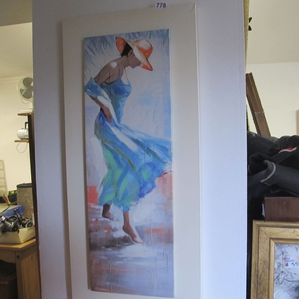 Lot 778: modern wall print beautiful lady