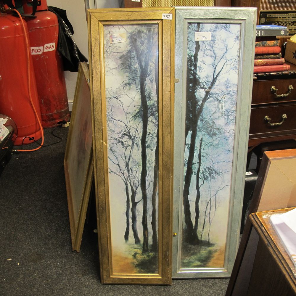 Lot 782: 2 painted picture panels