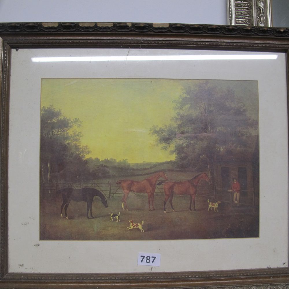 Lot 787: hunting scene painting