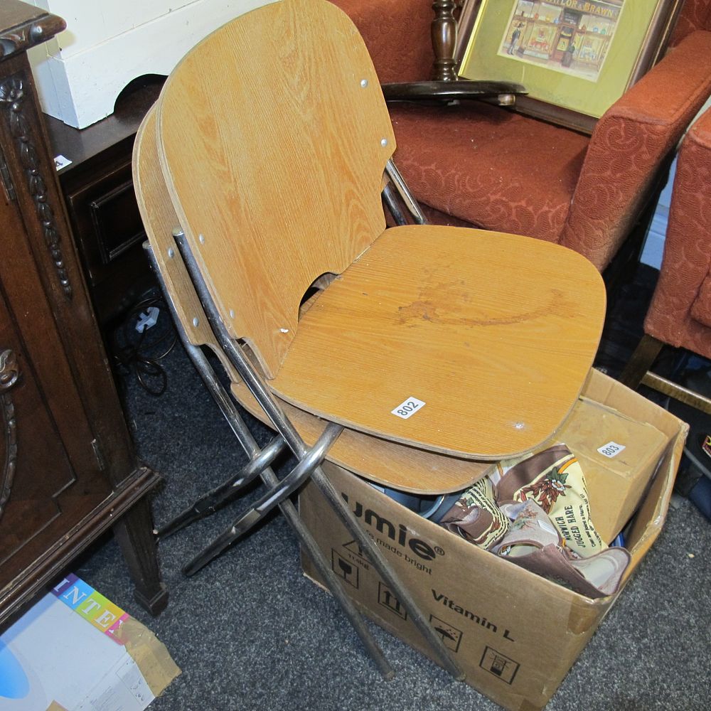 Lot 802: 2 vintage wooden chairs