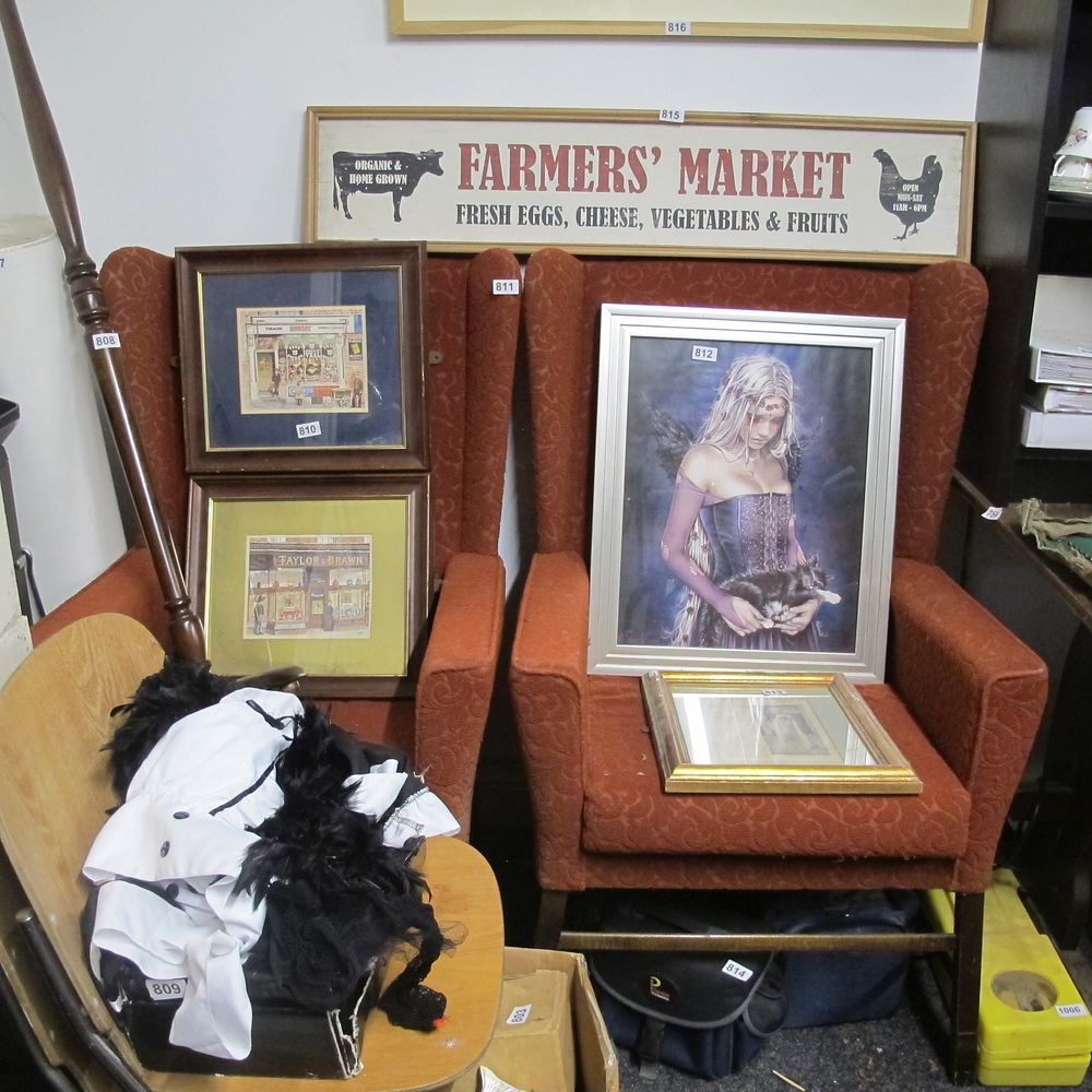 Lot 811: two high back chairs