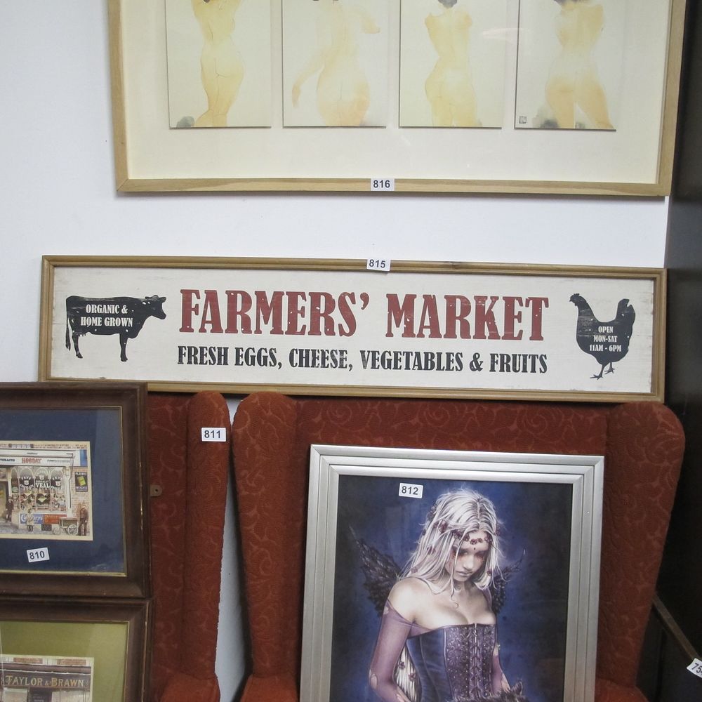 Lot 815: farmers market sign