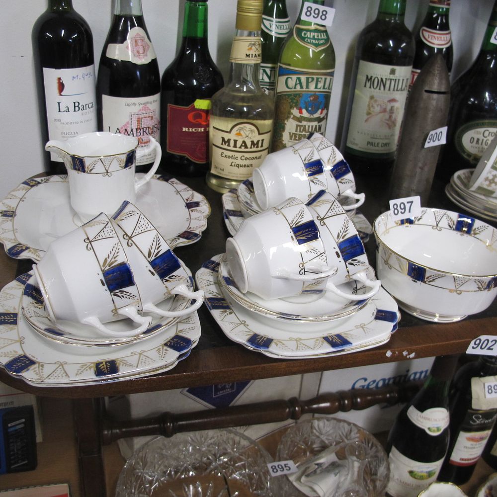 Lot 897: a collection of Wellington fine china blue and...