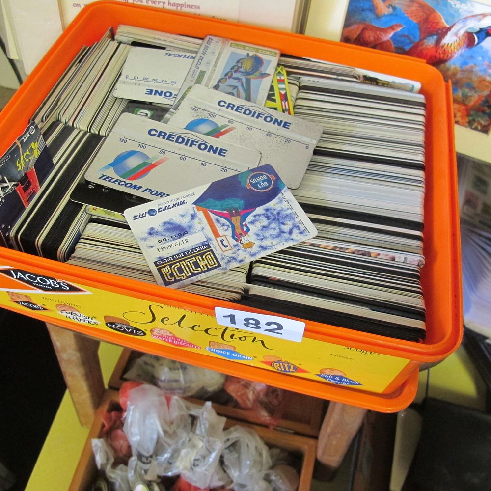 Lot 182: Tub of collectible phone cards