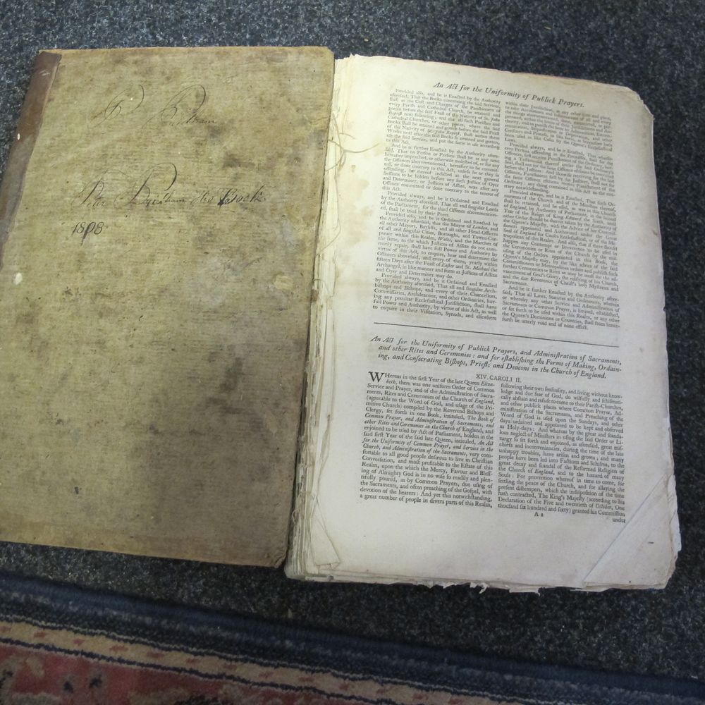 Lot 225: Large folio book of common prayer, late 18th...