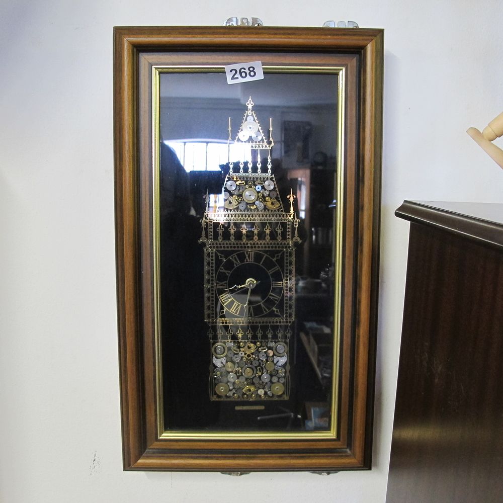 Lot 268: framed and glazed picture made from clock pieces