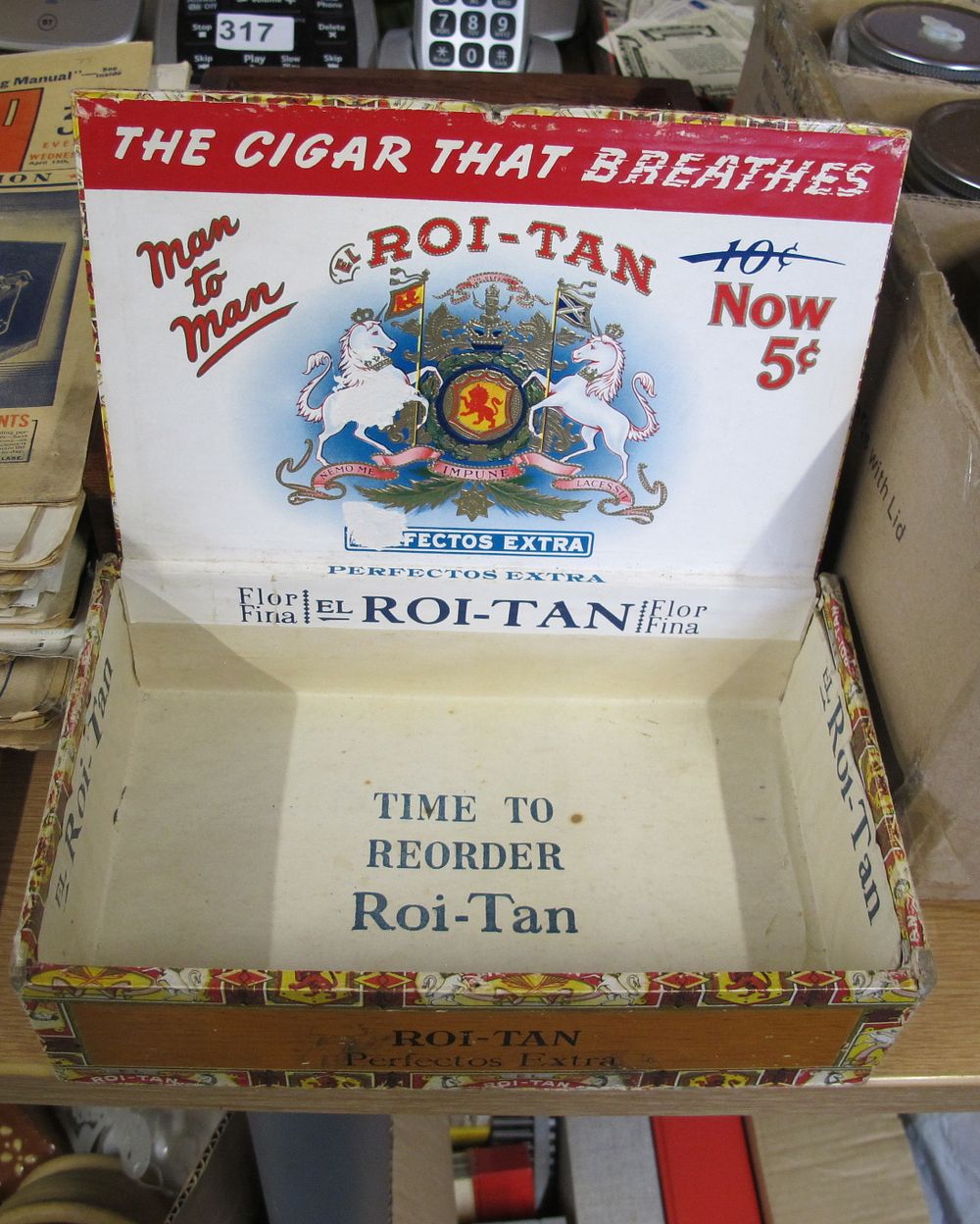 Lot 313: vintage Roi-tan cigar boxes
