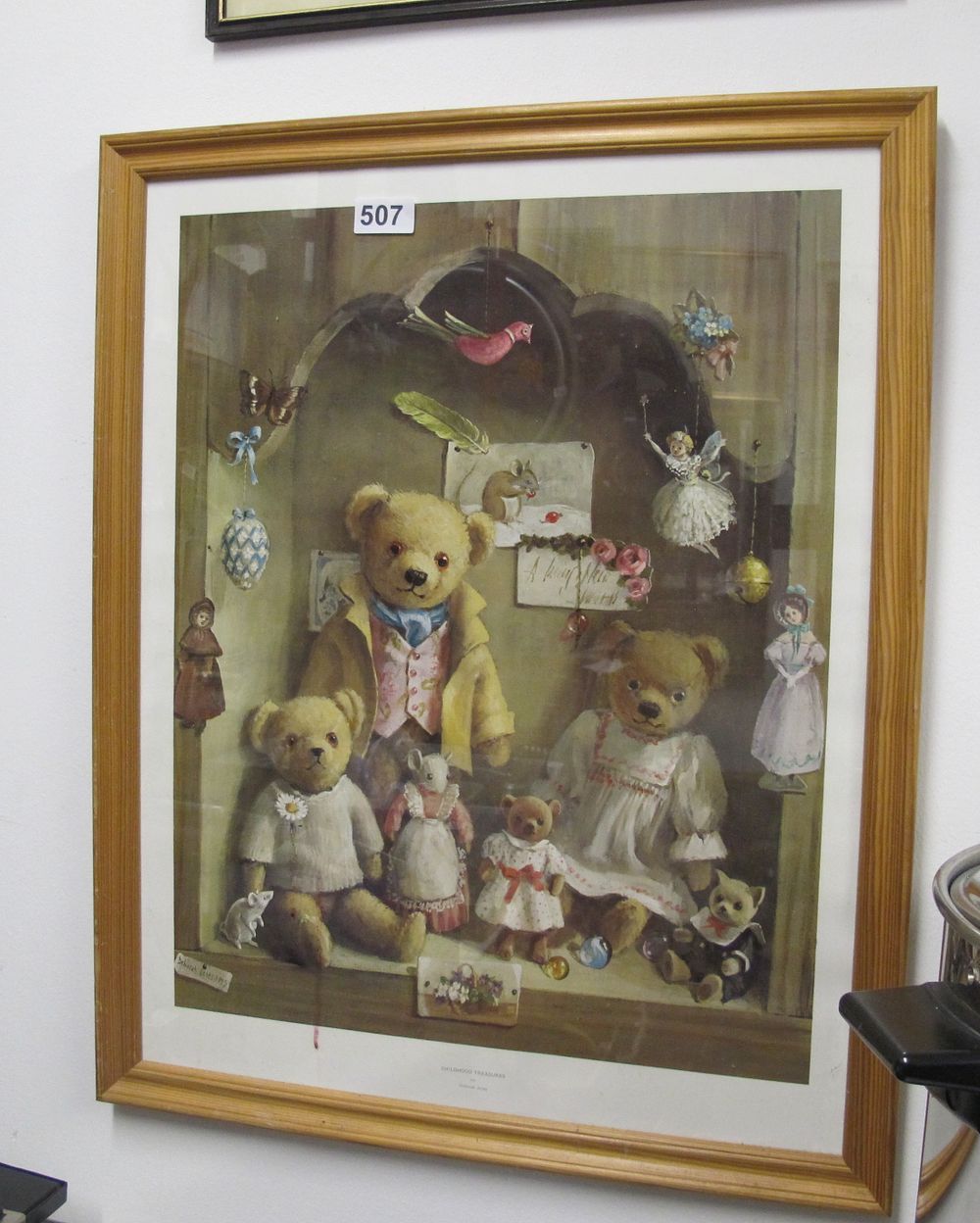 Lot 507: framed and glazed teddy bear picture