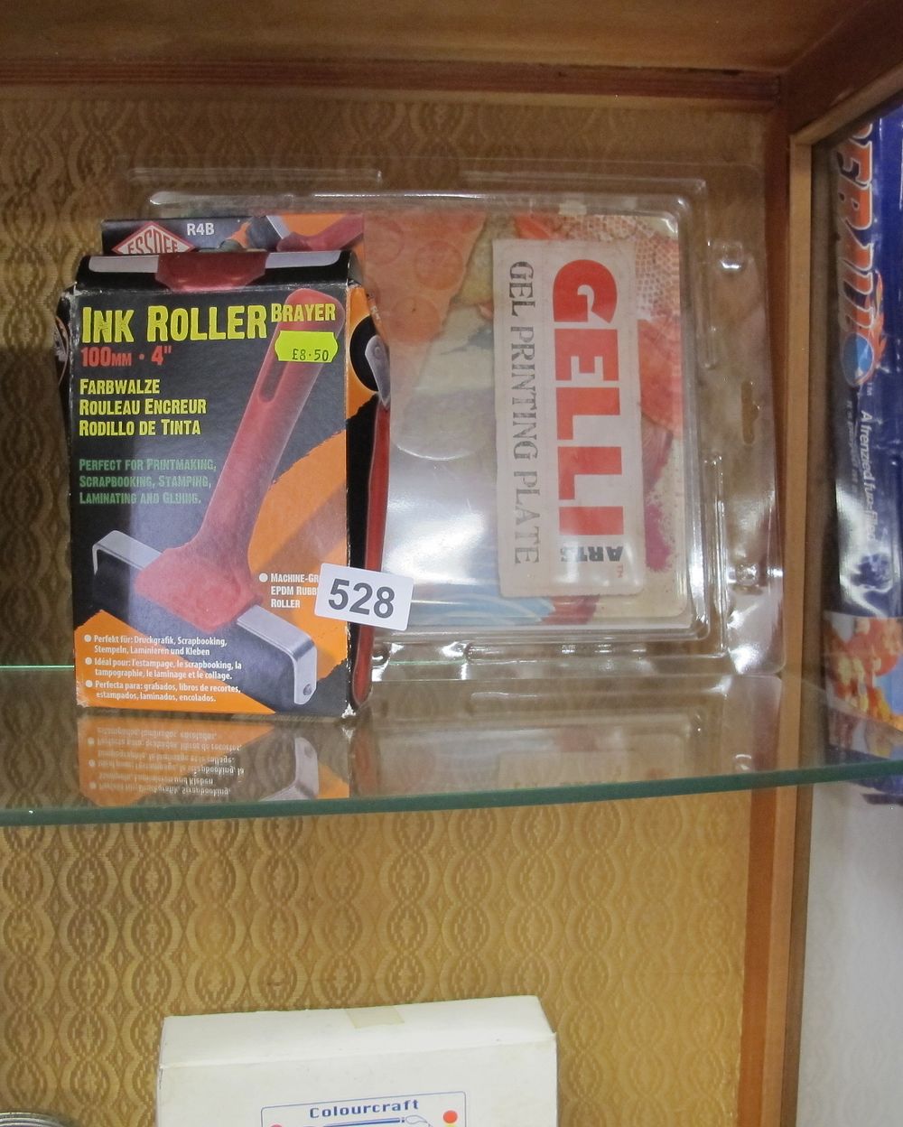 Lot 528: gel printing plate and roller