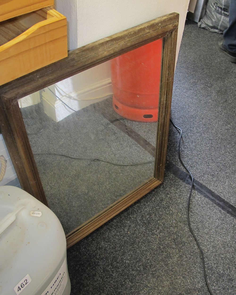 Lot 571: Wood framed mirror