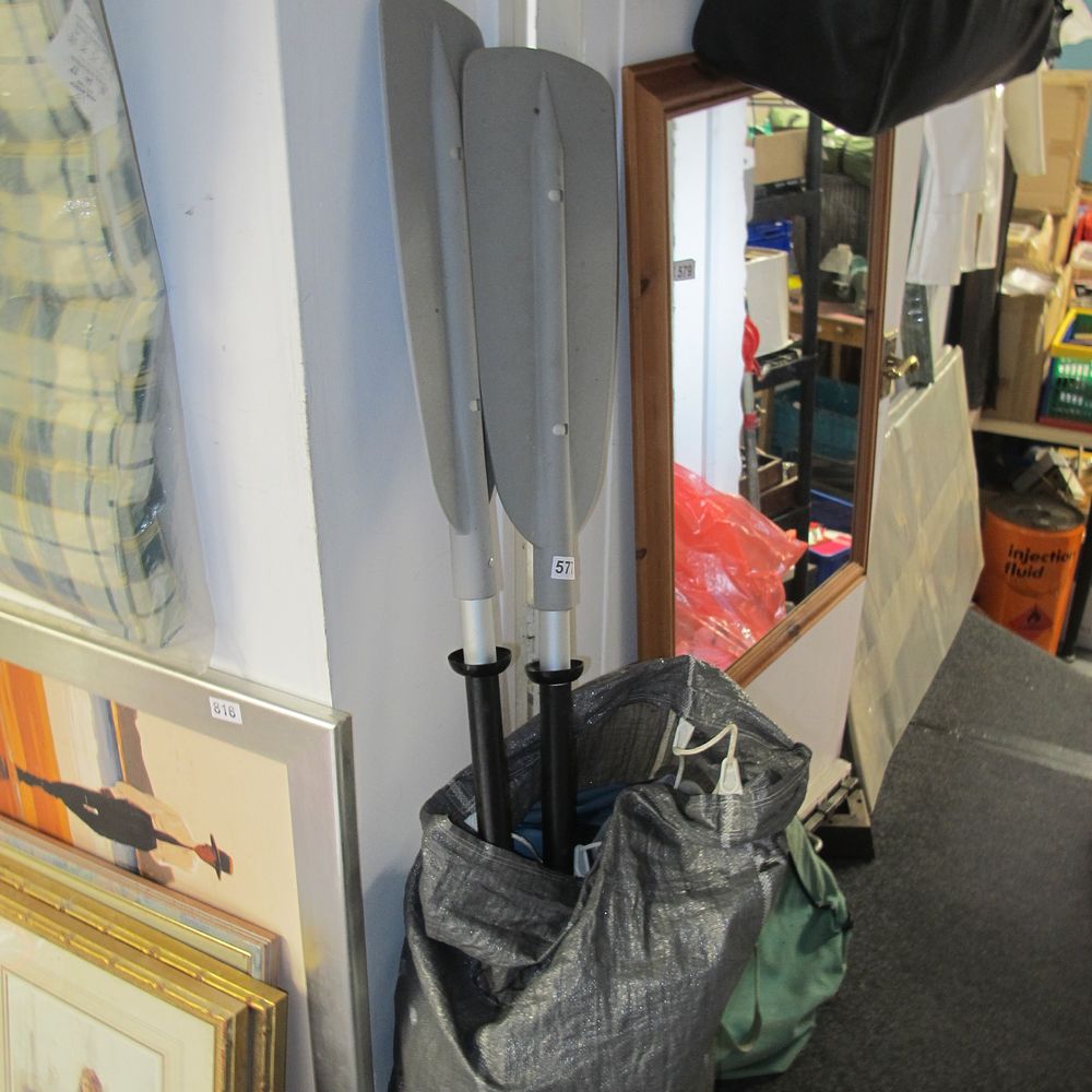 Lot 577: blow up dingy with paddles and electric pump